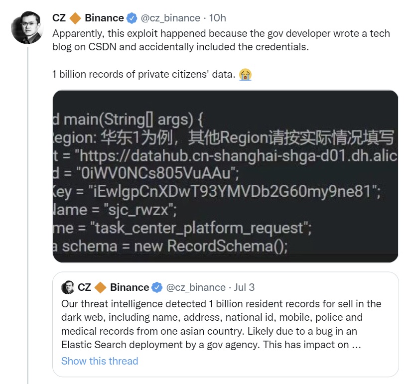 Dados pessoais vazados de 1 bilhão de cidadãos chineses à venda por 10 Bitcoins – Hacker alega que foi roubado da polícia de Xangai