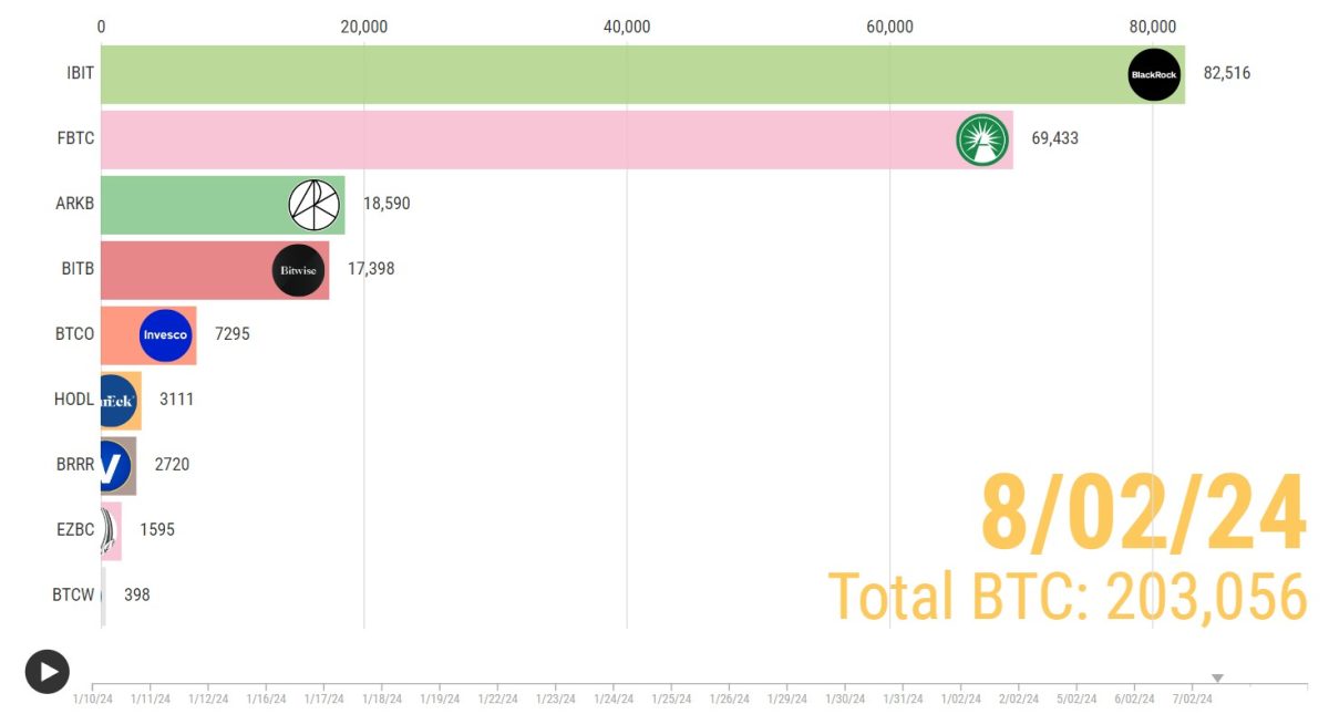 Novos ETFs de Bitcoin seguem acumulando enquanto saídas da Grayscale diminuem. Fonte: HeyApollo.
